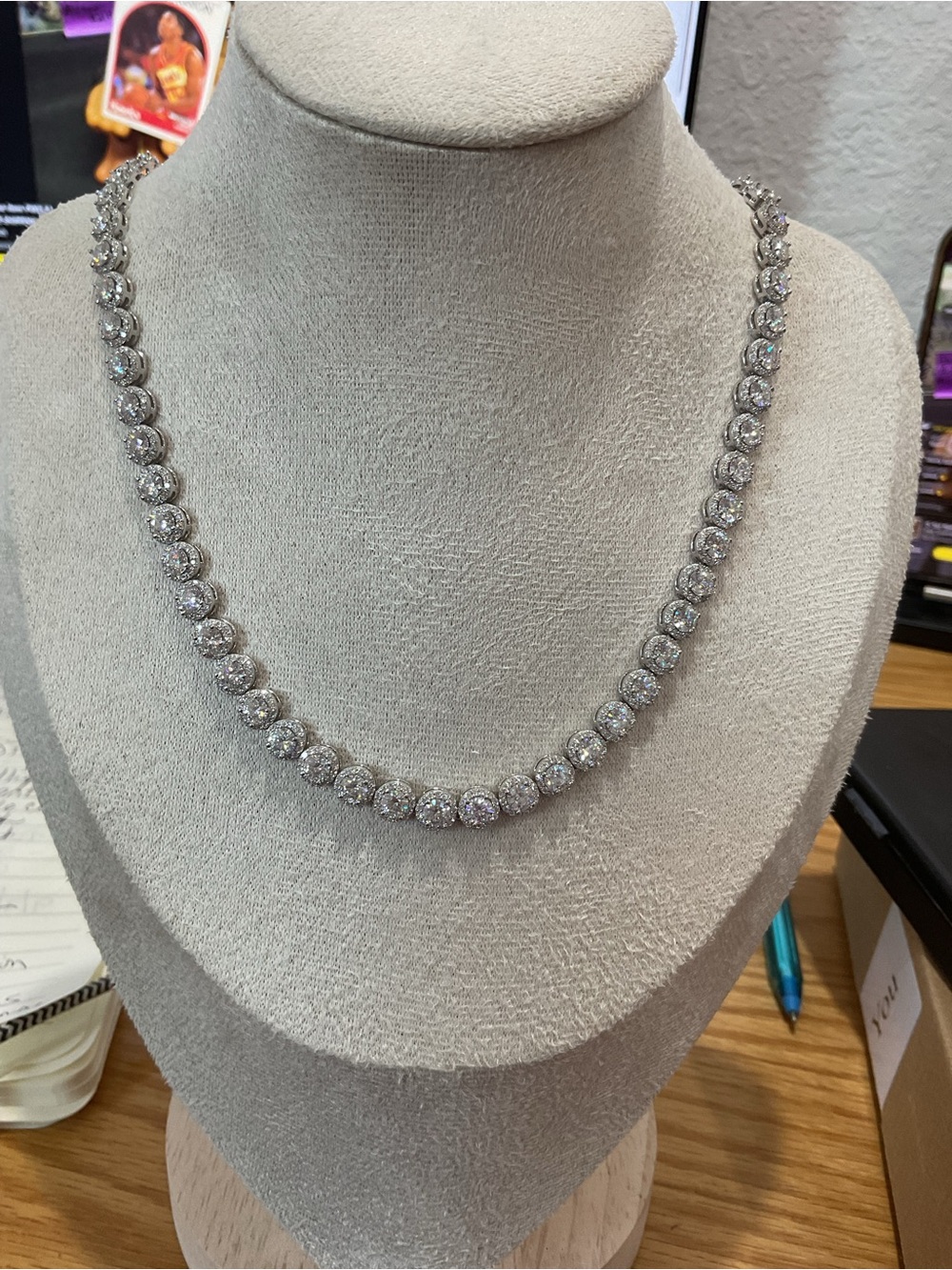 Silver Crystal Tennis Necklace - Women Jewelry